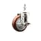 Service Caster 4 Inch 316SS Maroon Polyurethane Swivel 1/2 Inch Threaded Stem Caster with Brake SS316TS20S414-PPUB-MRN-TLB-121315 - alternate 1